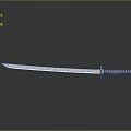Traditional Samurai Sword With Shiny Metal Blade And Decorative Handle On Dark Background