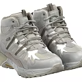 Gray High Top Sporty Shoes With Lace Up Design And Comfortable Stylish Sole