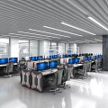 Command Center Media Hall Intelligent Console Industrial Operation Desk Technology Booth Security Monitoring Desk Dispatching Computer Desk Baking Paint Desk Workbench Computer Room Furniture Splice Screen 3d model