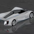 White Streamlined Modern Concept Sports Car With Sleek Design And Shiny Wheels