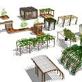 Different Types of Pergola Structures With Wooden Frames And Green Vines