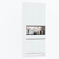 Modern White Shoe Cabinet With Marble Panel And Double Door Design For Home Storage