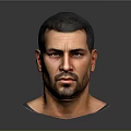 Man Headshot Portrait With Short Hair Beard And Realistic Facial Details
