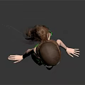 Magical Fairy Character With Brown Hair Green Dress Transparent Wings And Green Shoes