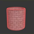 Cylindrical Stone Brick Structure With Circular Top And Textured Surface 3d model