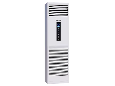 Vertical White Air Conditioner Fan With Digital Display And Control Panel 3d model