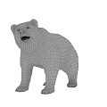 Polar Bear In Standing Posture With White Fur Black Nose And Claws 3d model