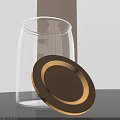 Transparent Glass Spice Jar With Open Wooden Lid On Dark Background