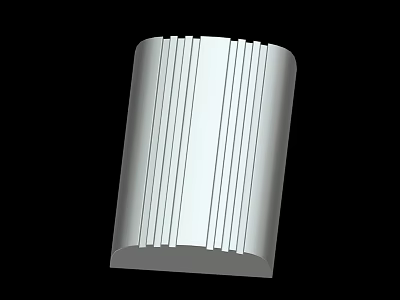 White 3D Model With Vertical Stripes And Curved Edges Structural Design 3d model