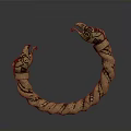 Elegant Golden Twisted Bracelet With Animal Head Decorations And Unique Design