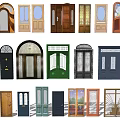 Collection of Various Double Doors with Wooden Glass and Decorative Designs