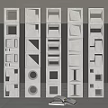 Cement component partition 3d model