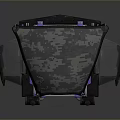 Camouflage Patterned Mechanical Device With Purple Struts And Gray Frame