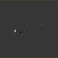 Urban Road Intersection Scene With Zebra Crossings Traffic Lights Bus Stop And Directional Arrows