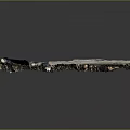 3D Terrain Model Featuring Mountain Ranges Green Vegetation Snowy Areas and Blue Water Bodies