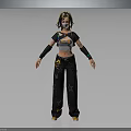 Stylish 3D Character With Colorful Braids Mask Wristbands Star Pattern Cargo Pants And Sneakers