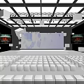 Modern Stage Setup With Large Screen Lighting And Audience Seats 3d model