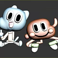 Colorful Shiny Blue And Red Cartoon Characters With Big Eyes Toy Figures