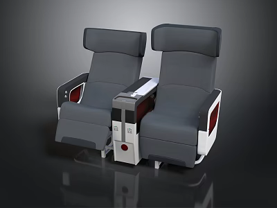 Modern Cosmic Spacecraft Seats With Ergonomic Design And Central Console 3d model