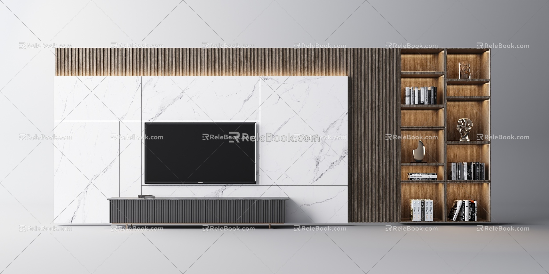 Modern TV background wall 3d model