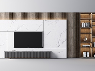 Modern TV background wall 3d model