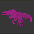 Realistic 3D Modeled Lobster In Standing Pose With Detailed Claws And Textured Shell