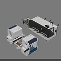 Modern Precision CNC Machine Tool With Control Console And Tool Storage