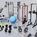 Fitness Equipment With Treadmill Dumbbells Exercise Ball Barbells Weight Bench And Elliptical Trainer