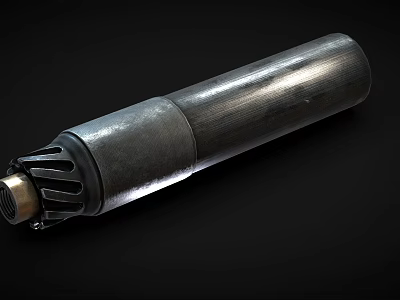Metallic Cylindrical Mechanical Component With Mesh Texture And Shiny Surface 3d model