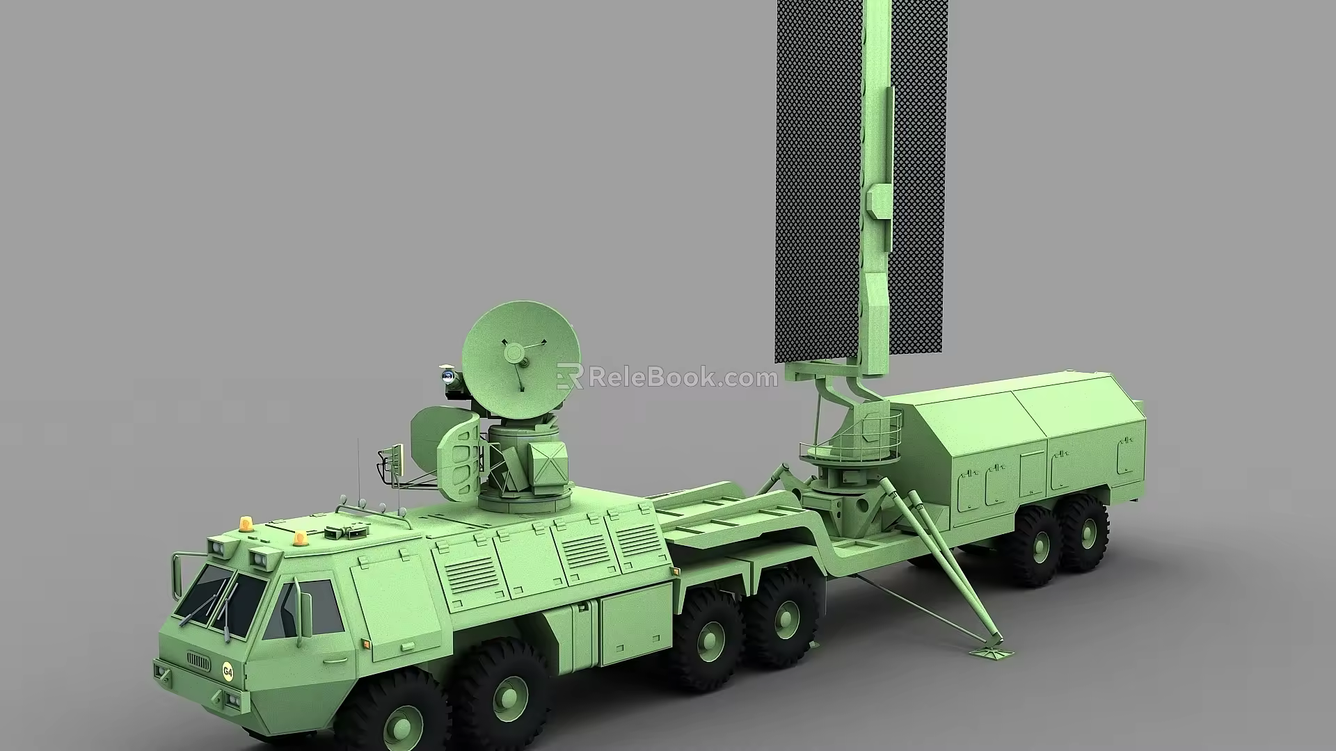 early warning radar vehicle tracking illumination radar vehicle fire control radar phased array radar vehicle air defense radar anti-stealth radar medium and long range air warning radar command vehicle 3d model