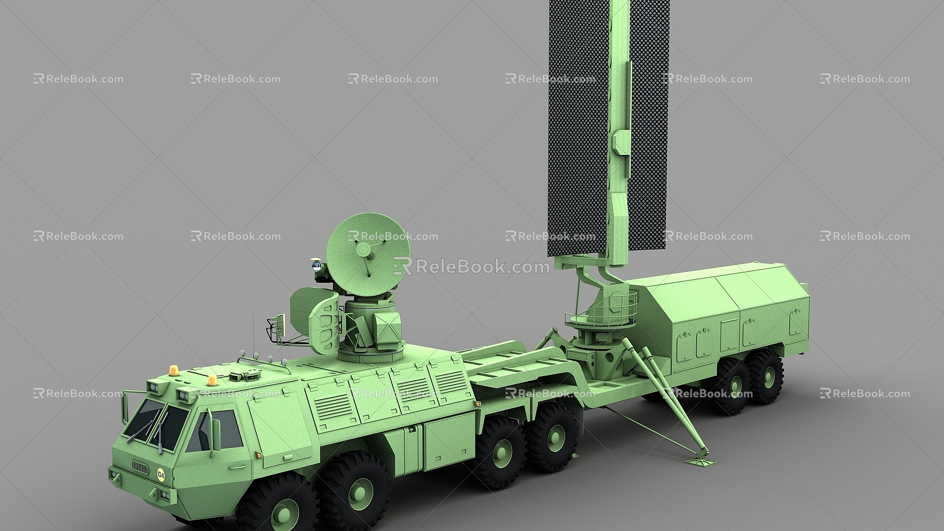 early warning radar vehicle tracking illumination radar vehicle fire control radar phased array radar vehicle air defense radar anti-stealth radar medium and long range air warning radar command vehicle 3d model