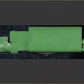 Green Industrial Machine With White Motor Warning Sign And Yellow Support Base