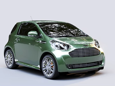 Green Compact Car With Stylish Exterior And Chrome Alloy Wheels 3d model Green Compact Car With Stylish Exterior And Chrome Alloy Wheels 3d model