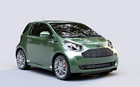 Green Car Mini Aston Martin 3d model