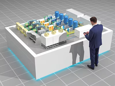 Industrial Equipment With Automated Control System And Integrated Components For Smart Operation Monitoring 3d model