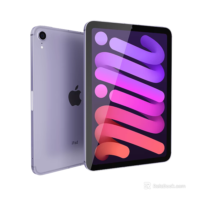 Apple Purple iPad Digital Device with Colorful Screen and Sleek Modern Design 3d model 