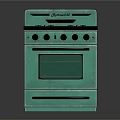 Green Gas Stove Oven Kitchen Appliance With Modern Design And Functional Features