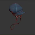 Blue Strapped Hat For Daily Use With Comfortable Design And Durable Material 3d model