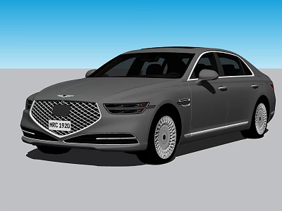 Gray Luxury Sedan With Sleek Exterior Design Chrome Grille And Alloy Wheels 3d model
