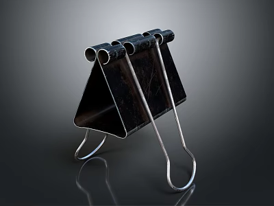 Sturdy Metal Clip With Triangular Base And Multiple Rings For Daily Use 3d model