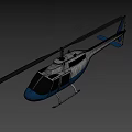 Blue And White Helicopter Model Design With Detailed Exterior And Landing Gear
