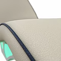 Modern Style Gray Leather Stool With Curved Shape And Green LED Lights