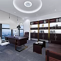 Modern Conference Room Interior With Long Table White Chairs Large Windows And TV
