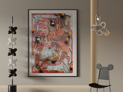 modern decorative painting 3d model