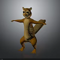 Cute Anthropomorphic Squirrel Character Standing With Outstretched Arms 3D Art Design 3d model