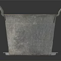 Durable Metal Bucket With Two Handles And Matching Lid For Daily Household Use