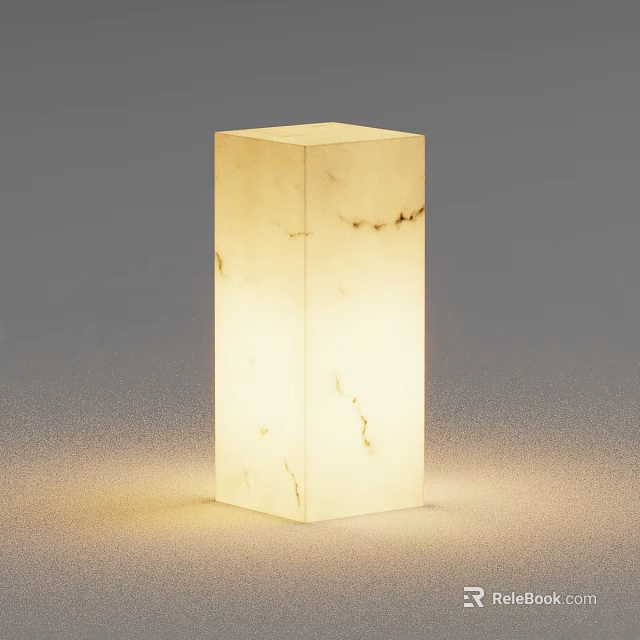 Outdoor Marble Column Light Glowing Softly With Natural Veins And Smooth Surface Design 3d model 