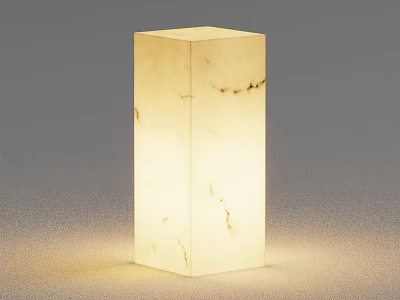 Outdoor Marble Column Light Glowing Softly With Natural Veins And Smooth Surface Design 3d model