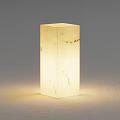 Outdoor Marble Column Light Glowing Softly With Natural Veins And Smooth Surface Design