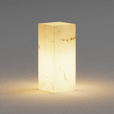 Outdoor Marble Column Light Glowing Softly With Natural Veins And Smooth Surface Design 3d model